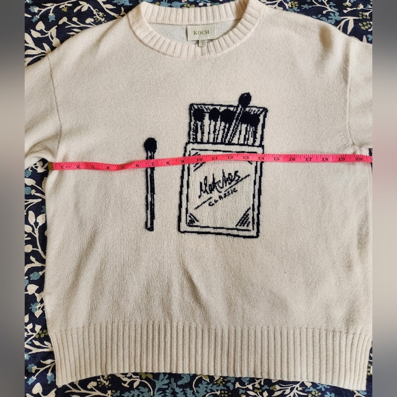 Koch Trevi The Perfect Match Graphic Wool Cashmere Sweater Women's Small - Picture 7 of 9